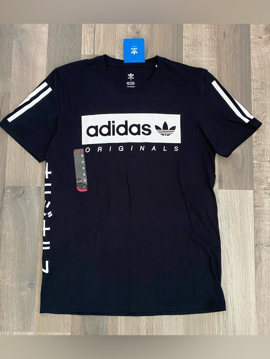 Adidas Originals T-shirt Men's Color Black Size Small Front Logo and Side New - Picture 8 of 10